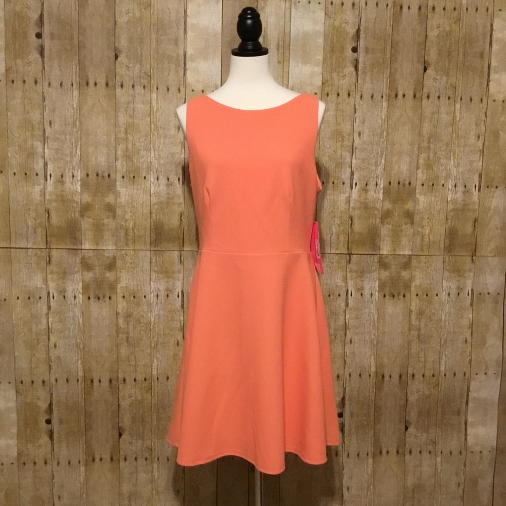 Betsey Johnson Tangerine Bow Back Cutout Dress 14